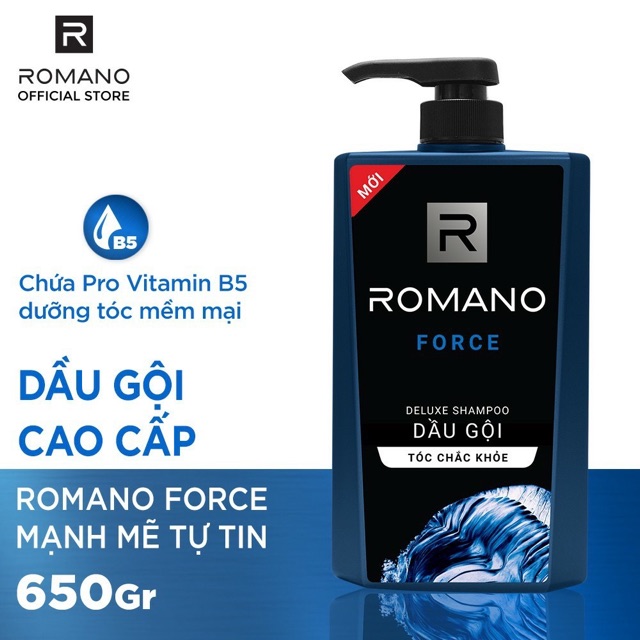 Combo dầu gội và sữa tắm Romano 650g tặng kèm 5 gói dầu gội romano