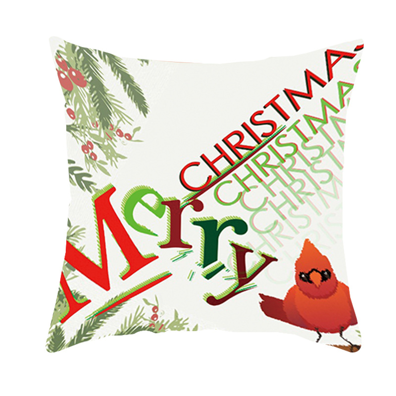 Vỏ Gối Sofa In Chữ Đơn Giản Phong Cách Giáng Sinh