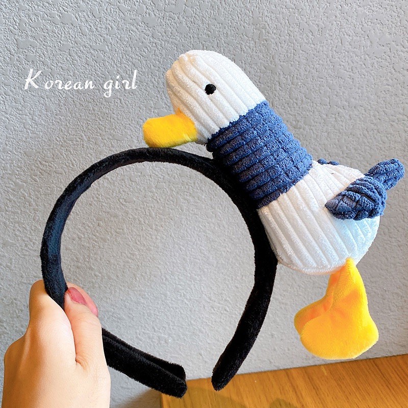 Cài tóc vịt khăn xanh cute| Hubeshop