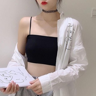 Áo  croptop nữ hai dây có đệm mút body đẹp màu đen / trắng / hồng đẹp thoáng mát mùa hè 2020