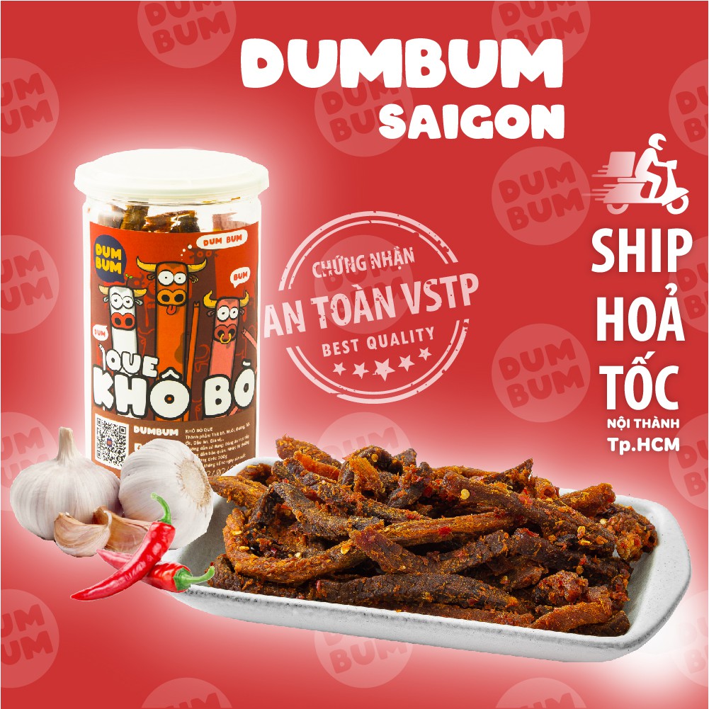 [Mã 1511FMCGSALE giảm 8% đơn 500K] Khô bò que DumBum 200g đồ ăn vặt Sài Gòn vừa ngon vừa rẻ
