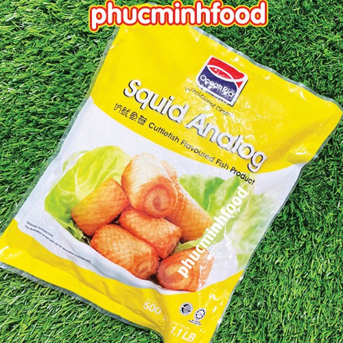 Mực cuộn Malaysia, mực khoanh Malaysia, Viên Thả Lẩu Mực Cắt Khoanh Squid Analog Ocean Ria gói 500gram