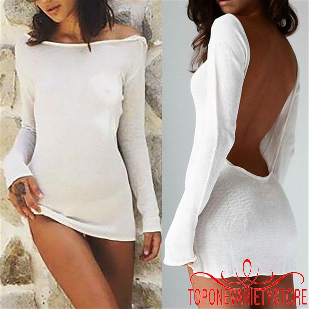 Đầm Ôm Body Tay Dài Cổ Tròn Màu Sắc Thanh Lịch Cho Nữ
