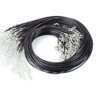 10 sợi dây chuyền đen dây 2mm khóa bạc