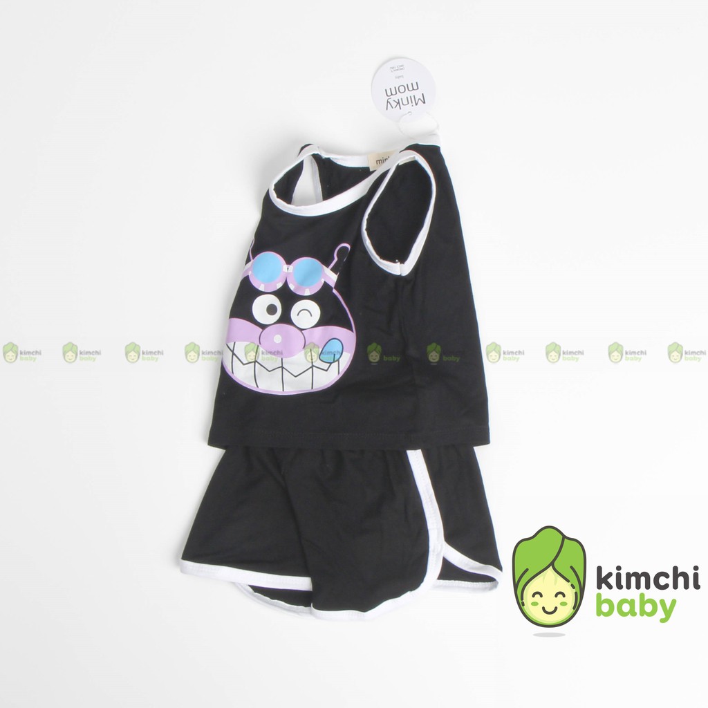 Bộ Ba Lỗ Bé Gái Minky Mom Vải Thun Lạnh Họa Tiết Hoạt Hình In Chìm, Áo 3 Lỗ Cho Bé Mặc Hè Thoáng Mát MKM3LO2112