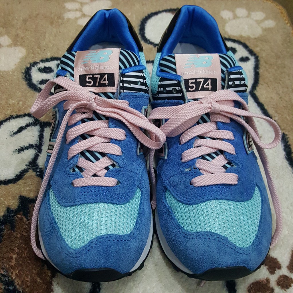 Giày thể thao New Balance 574 màu xanh dương size 36 (Real 2hand)