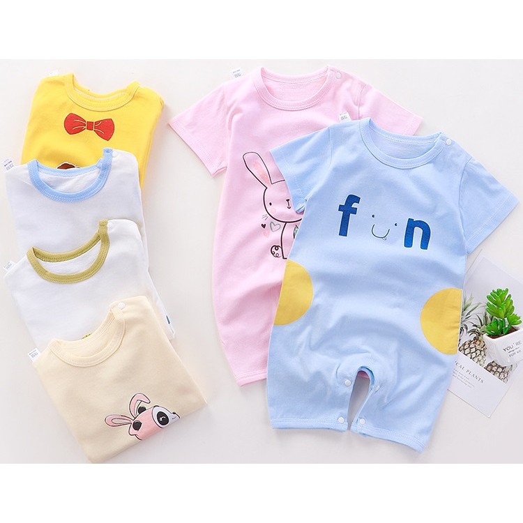 [6 MẪU] Bộ body cotton ngắn tay cho bé sơ sinh 0-15 tháng CTF091 - Màu: Nhiều màu