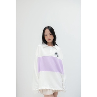 Áo Polo Tay Dài Phối Sọc Basic / Purple - by Bubble Gum Studio