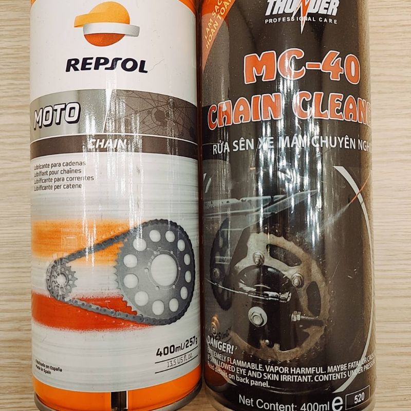 Xịt Dưỡng sên Repsol Moto Chain Lube, bôi trơn sên 400ml