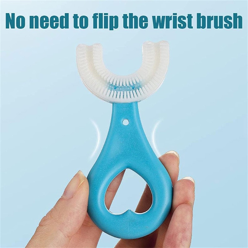 Set 2 / 4 Bàn Chải Silicone Hình Chữ U Tập Đánh Răng Cho Bé