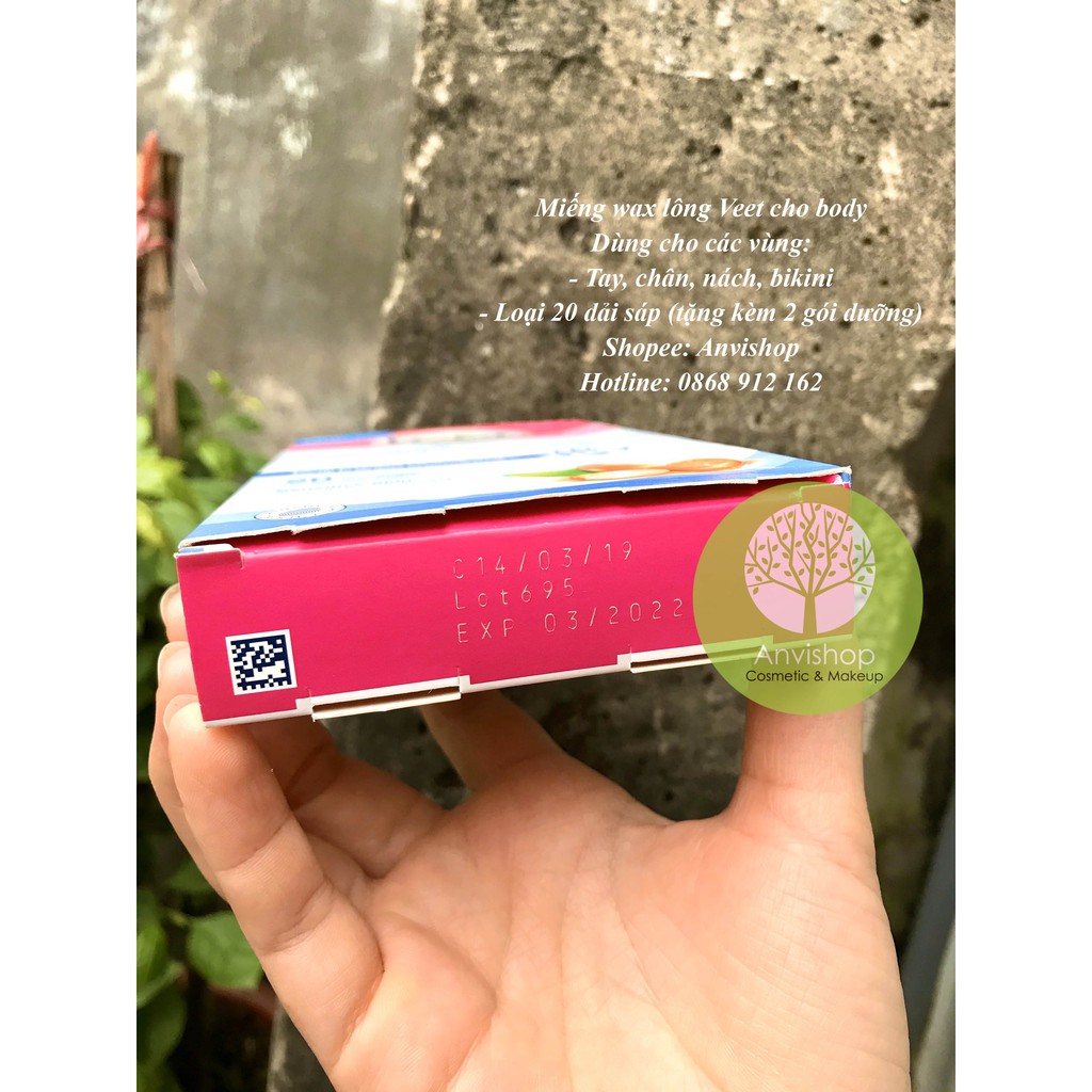 Miếng wax lông body Veet (20 miếng + tặng 2 khăn lau sáp dưỡng da) ANVISHOP | BigBuy360 - bigbuy360.vn