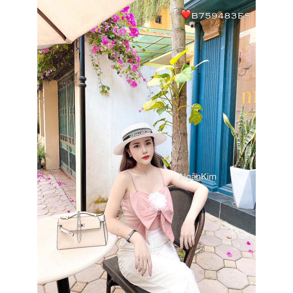 Áo hai dây nơ hoa trước ngực xinh xắn TTSA0433