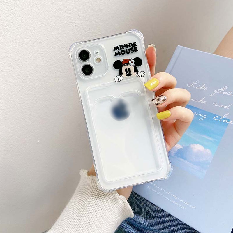 Ốp điện thoại TPU Silicon có ngăn đựng thẻ thích hợp cho Iphone7 8 11 12 Pro Max Plus X Xs Xr Xsmax