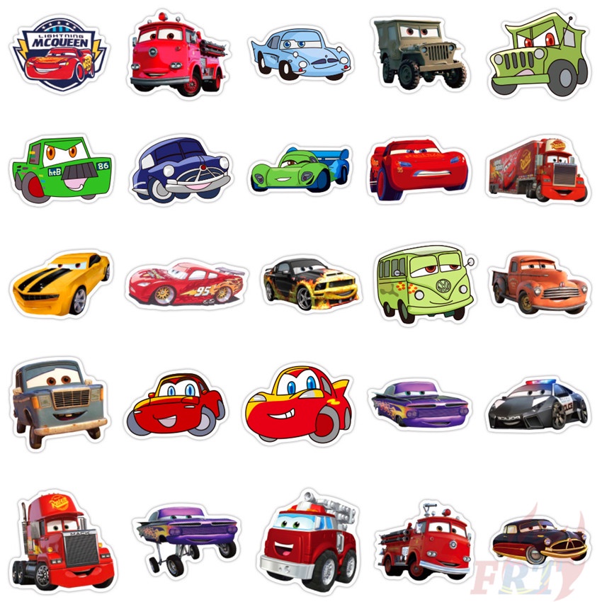 Bộ 100 Cái / Bộ ❉ Phim Hoạt Hình Xe Hơi Series A Nhãn Dán ❉ Sticker Hỗn Hợp Dán Laptop, Vali, Ván Trượt