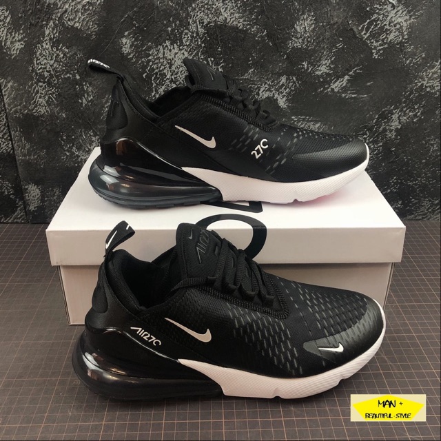 (video + quà tặng) giày thể thao tăng chiều cao AIR MAX 270 đen đế trắng đen [ĐẸP]