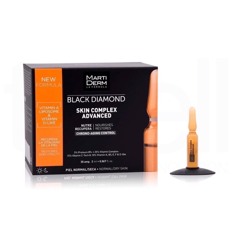 (TÁCH LẺ 5 ống) MARTIDERM BLACK DIAMOND AMPOULE tinh chất sáng da trẻ hóa da (ỐNG LẺ)