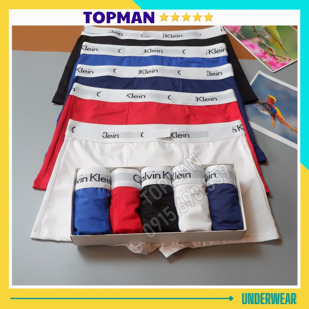 Quần sịp nam thun lạnh cao cấp co dãn 4 chiều quần lót nam đùi đồ lót nam boxer sexy (Che tên) - TOPMAN
