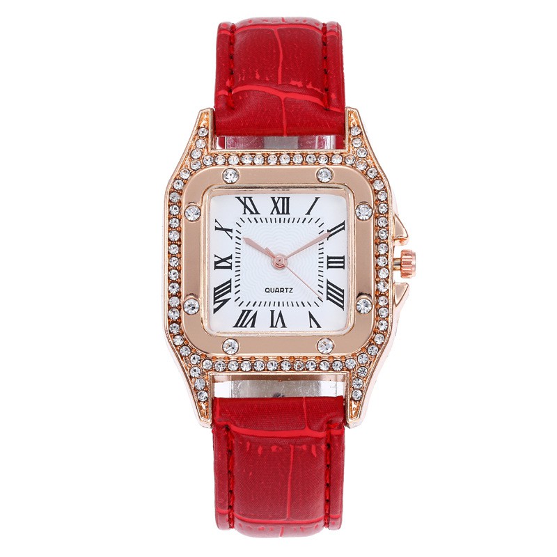Đồng hồ nữ thời trang dây da chính hãng D-ZINER CMK đính đá mặt vuông ND02 - LINDO