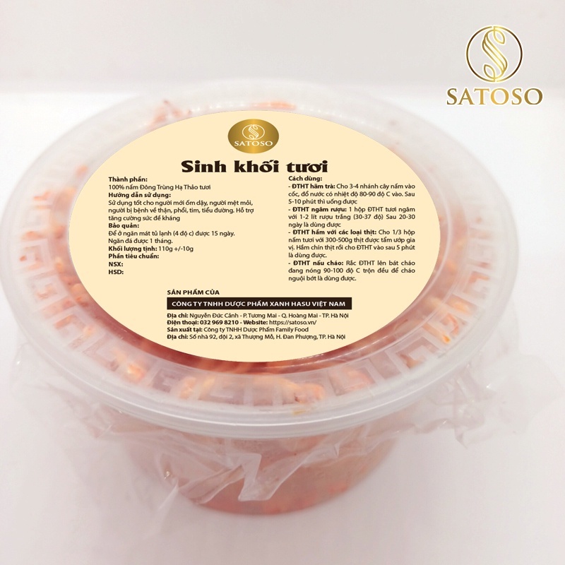 Combo 5 đế đông trùng hạ thảo đế sinh khối tươi thượng hạng ( Tặng 01 đế ) SATOSO SA016