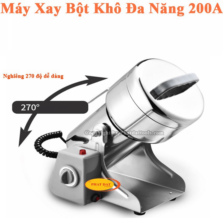 Máy xay bột khô đa năng 200A xay nghiền các loại hạt củ thảo quả thành tinh bột khô hàng inox 304