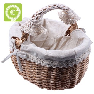 Giỏ đan mây có nắp và tay cầm dùng để đựng đồ khi đi Picnic
