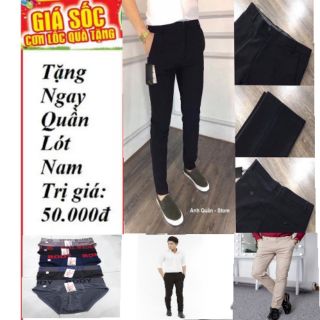 Quần tây âu nam co giãn ống ôm cao cấp+tặng quần lót 50.000