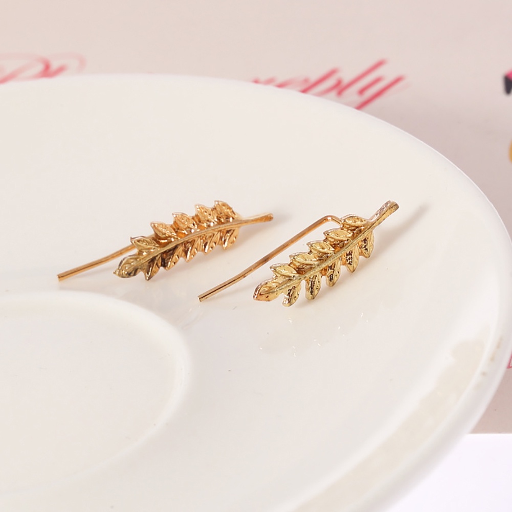 Bông Tai Hình Chiếc Lá Thiết Kế Thanh Lịch Cho Nữ