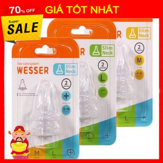 [ GIÁ TỐT NHẤT ] Núm Ty Bình Sữa Wesser Cổ Hẹp S,M,L,+ [ HÀNG CHÍNH HÃNG ]