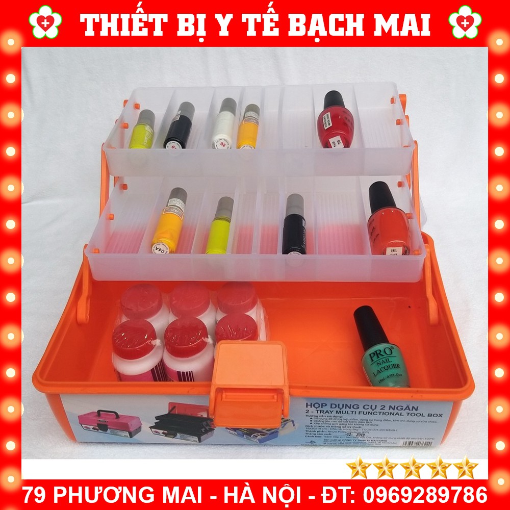 Hộp Đựng Dụng Cụ Nail, Đồ Trang Điểm Đa Năng 2 Ngăn 3 Ngăn - Chính Hãng TASHING