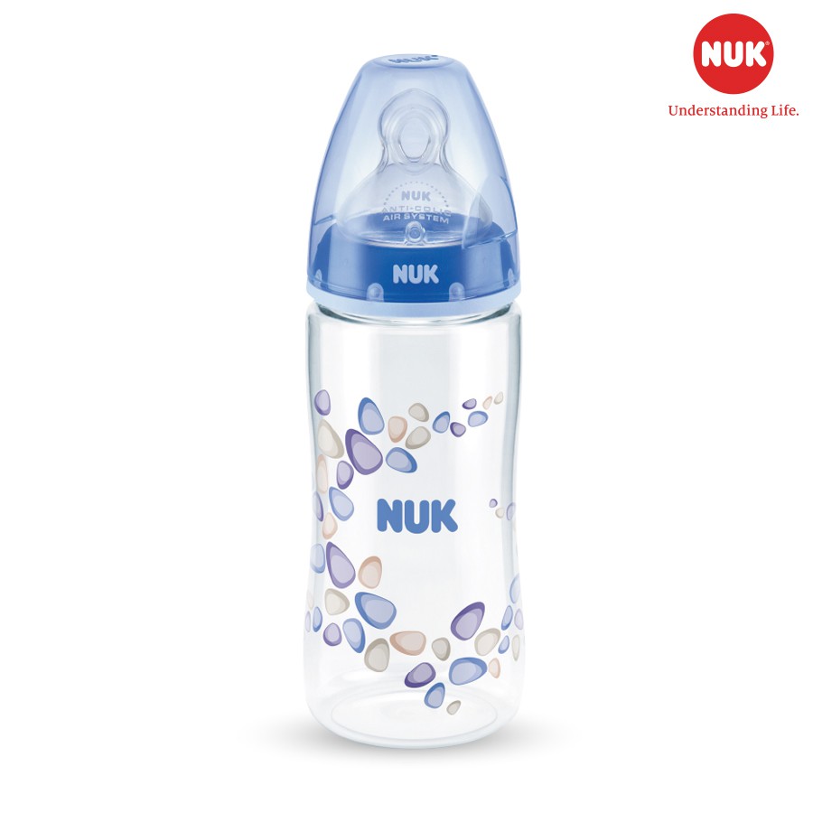 [CHÍNH HÃNG] Bình sữa NUK PA 300ml Silicone S1 S2 - M (size núm ti trung bình)