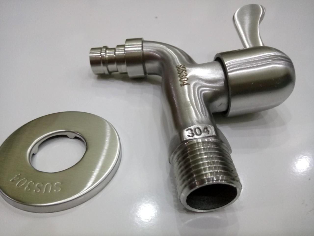 Vòi hồ đúc Inox SUS 304,vòi máy giặt và xả xô tưới cây