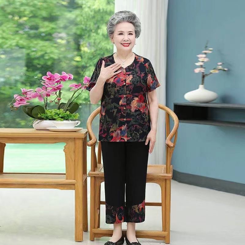 (mẫu mới 2022) Bộ cài khuy cho bà. Bộ đồ bà già mặc ở nhà