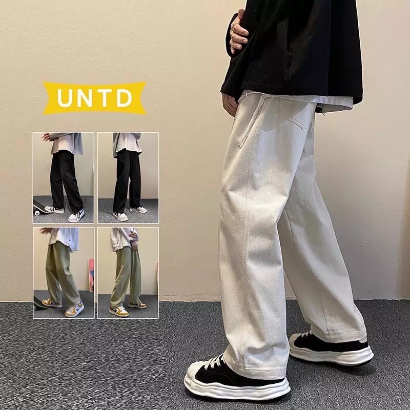 Quần Kaki Ống Rộng Dáng Suông - Phong Cách Hàn Quốc - QKK và Unisex