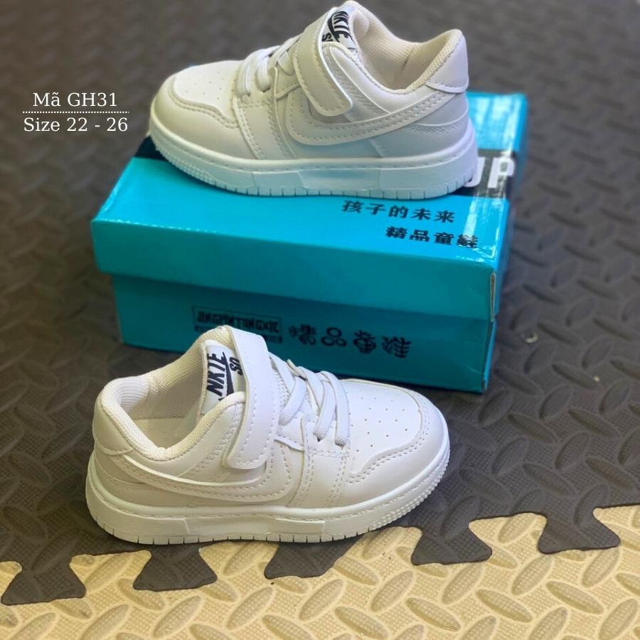 Giày trắng cho bé trai bé gái LIMIBABY thể thao da mềm nhẹ êm chân kháng khuẩn đi học đi chơi mùa hè dẽ thương GH31