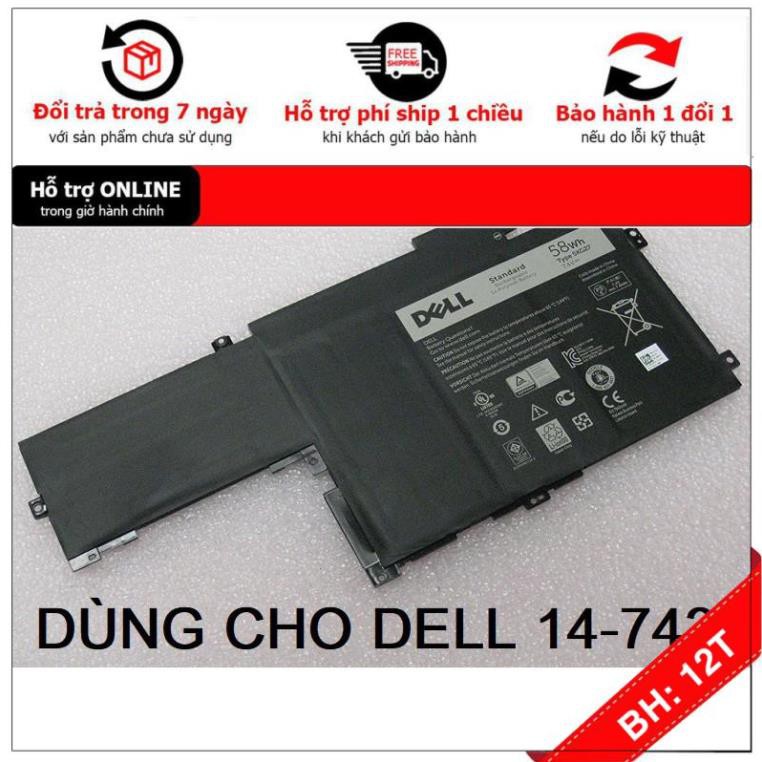 [BH12TH] Pin Laptop Dell  Inspiron 7437,14 7437,14 7000 7437 Mã Pin 5KG27 Loại 58Wh Có Video Thực Tế - Hàng Mới 100%