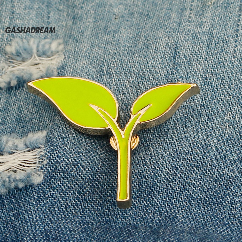 ♉GD Fashion Mini Decor Leaf Bean Brooch Pin DIY Button Badge Gift Men Women Jewelry