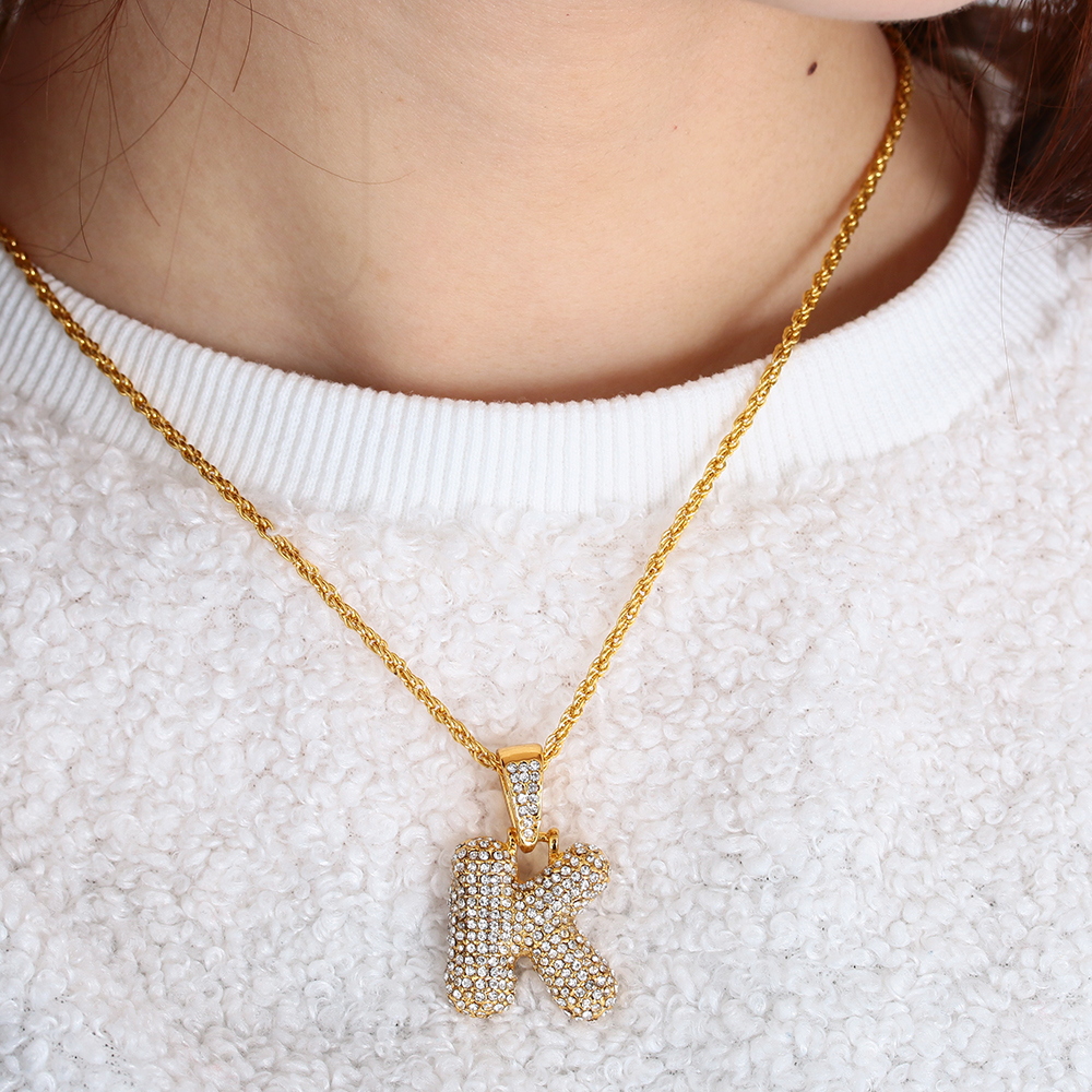 Vòng cổ Mặt Chữ Cái Từ A-Z Phong Cách Hip Hop Thời Trang Cho Nam Và Nữ|Choker Xích