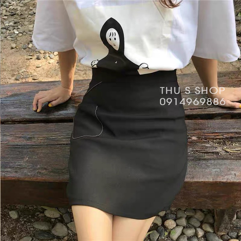 [Mã FAMANU82 giảm 10% đơn 0đ] Chân váy A dáng ngắn túi lệch viền chỉ nổi THUS, Váy kiểu cạp lưng cao cá tính | BigBuy360 - bigbuy360.vn