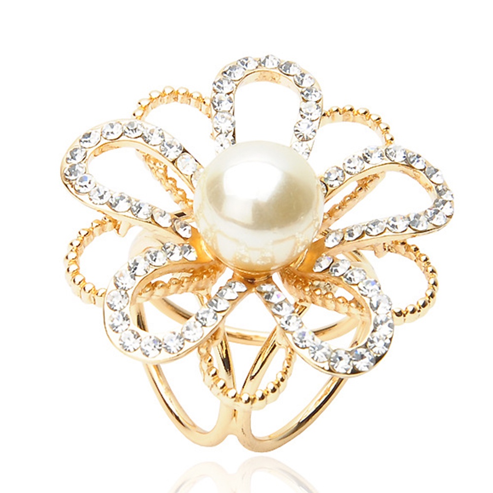 Ghim Cài Áo Hình Bông Hoa Đính Ngọc Trai Nhân Tạo Thời Trang