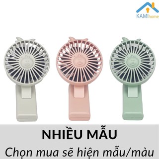 Quạt cầm tay mini ❤️Kẹp điện thoại và đèn Led❤️ Pin sạc tích điện 17004.17020