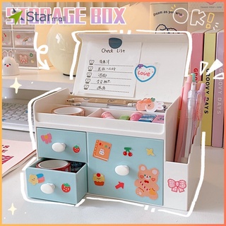 Hộp đựng đồ trang điểm để bàn dễ thương sắp xếp gọn gàng cho văn phòng/trường học
