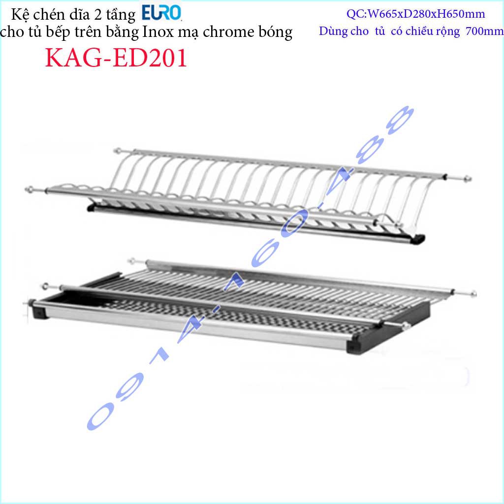 Kệ chén dĩa âm tủ KAG-ED201 - 66.5cm, Kệ chén bát chữ V 2 tầng Euro  66.5cm  có khay hứng nước thiết kế đẹp tiện dụng