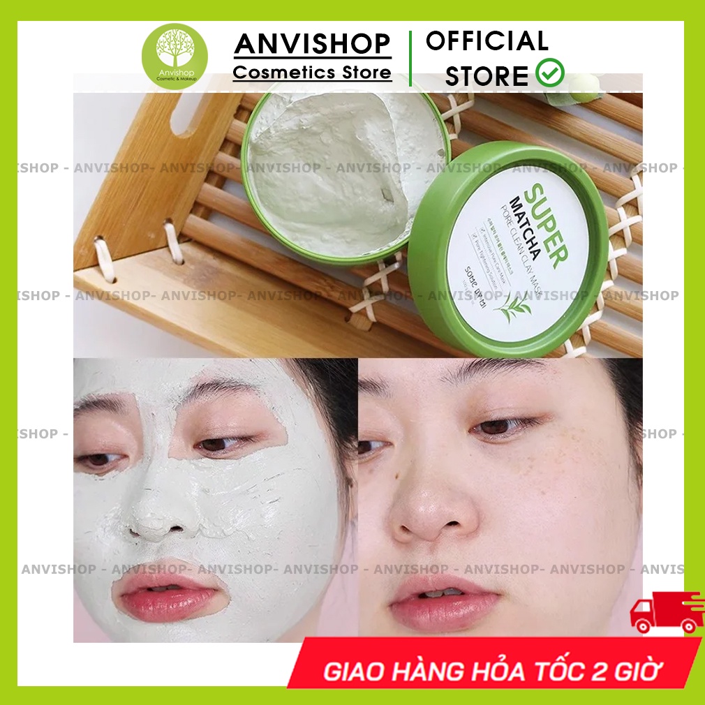Mặt Nạ Đất Sét Trà Xanh Giúp Làm Sạch, Thu Nhỏ Lỗ Chân Lông Some By Mi Super Matcha Pore Clean Clay Mask 100g