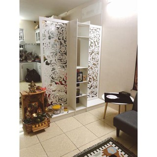 Vách ngăn bình phong liền kệ 2 vách 1 kệ hanggiasi
