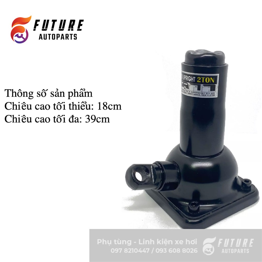 Bộ kích nâng gầm, con đội thuỷ lực kèm tay quay giúp nâng gầm xe Innova, Fortuner, bán tải, SUV,...  - Future Autoparts