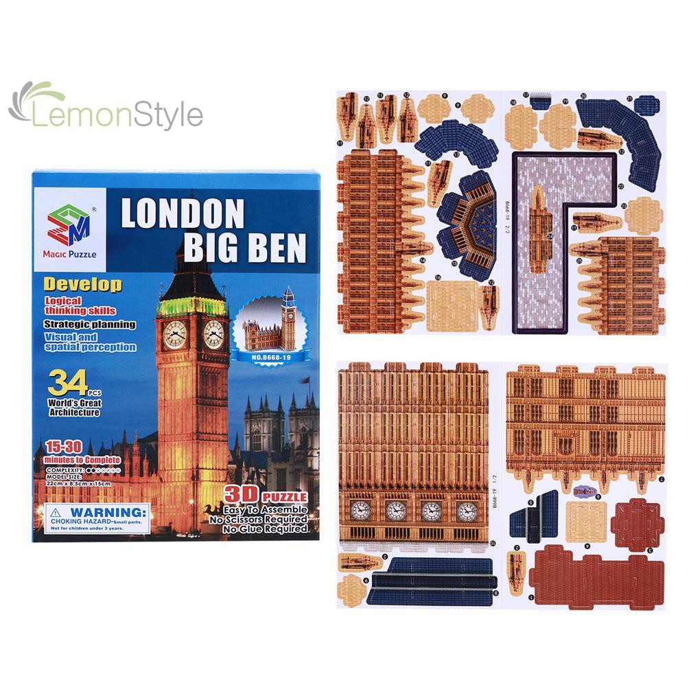 Bộ đồ chơi lắp ghép mô hình tháp Big Ben 3D DIY cho bé