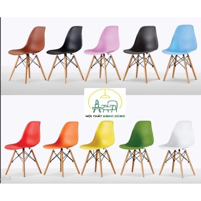 Bộ bàn ghế ban công, phòng khách Eames 1 bàn tròn 4 ghế, phù hợp không gian nội thất gia đình, quán cafe, quán trà sữa