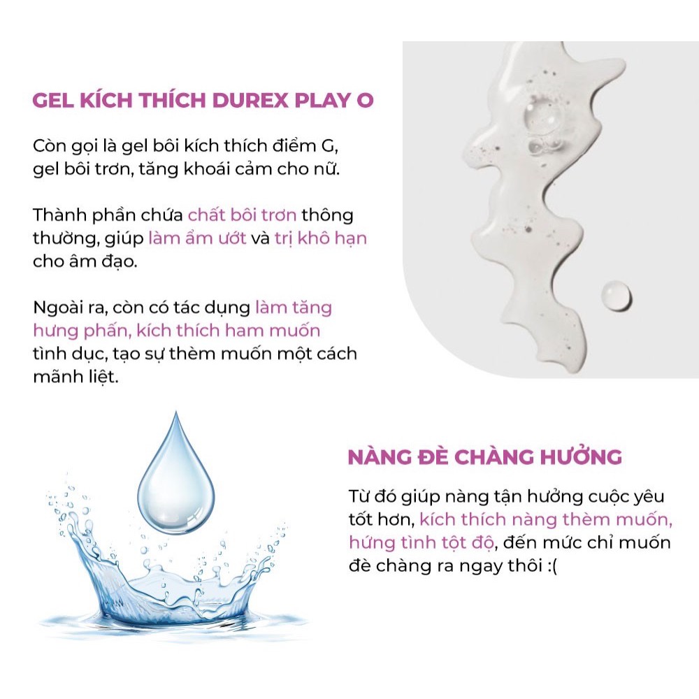 GEL BÔI TRƠN, TĂNG KHOÁI CẢM CHO NỮ DUREX PLAY O 15ml