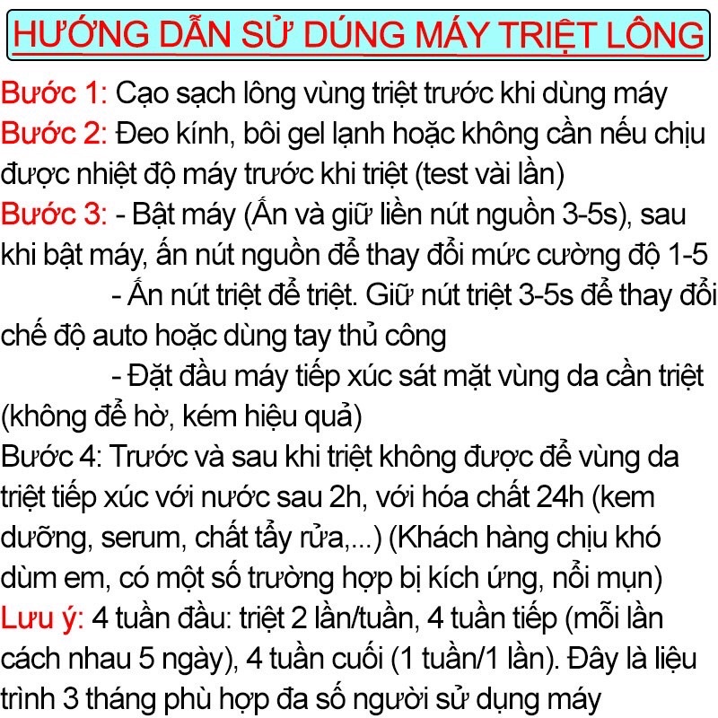 Máy triệt lông mini - Triệt lông vĩnh viễn tận gốc toàn thân an toàn không đau rát