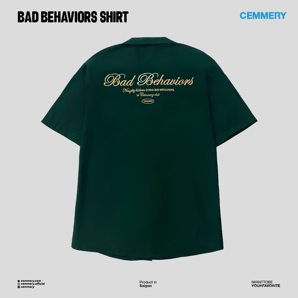 Áo Sơ Mi tay ngắn Local Brand &quot;BAD BEHAVIORS SHIRT&quot; # 3 Color